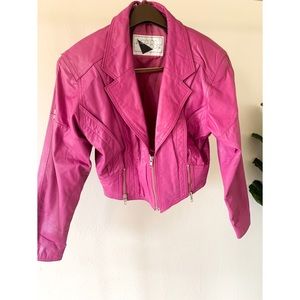 Yucatán Bay vintage pink genuine leather jacket